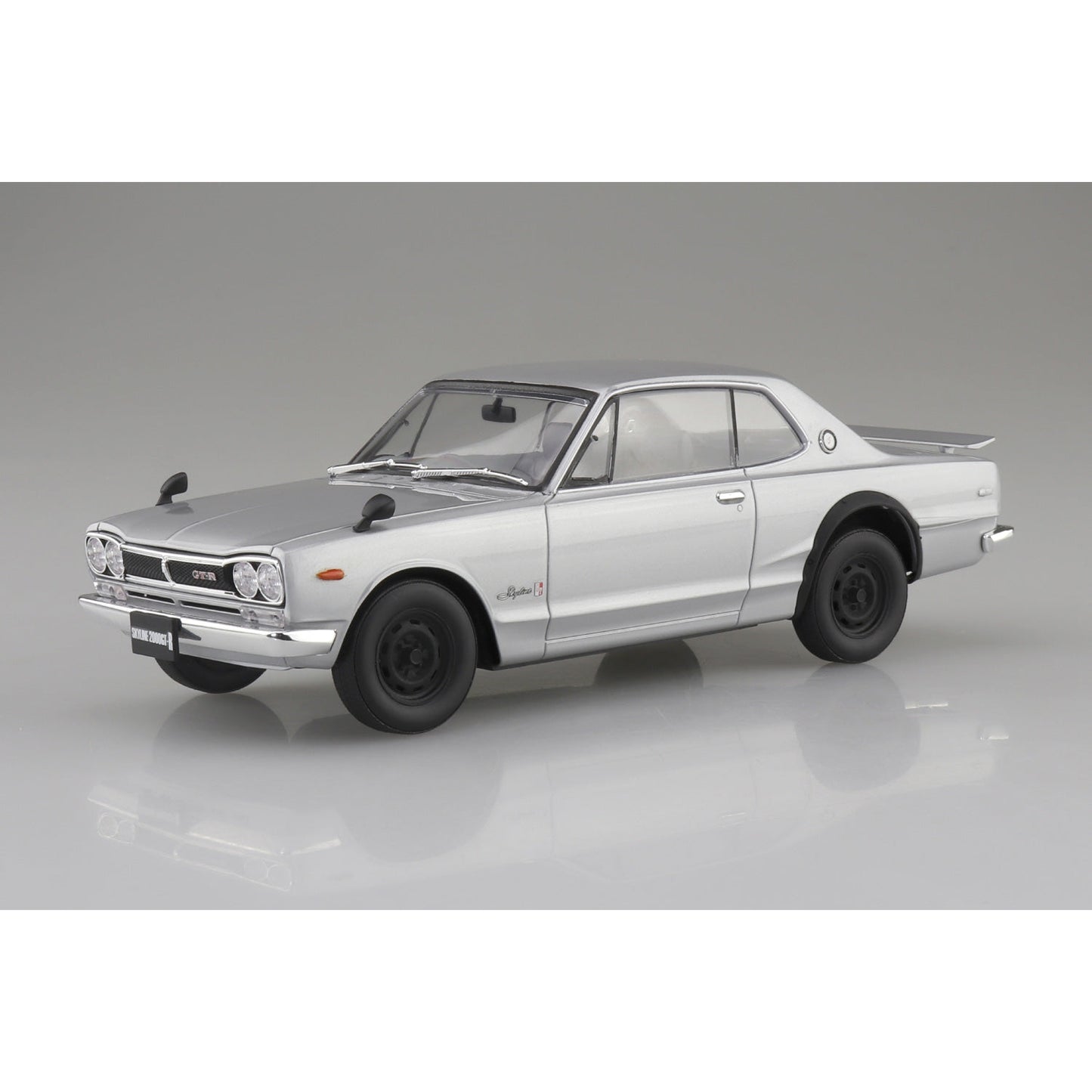 Aoshima 1/24 Rakupla Snap Car 01-SI Skyline HT 2000GT-R 1970 銀色 組裝模型