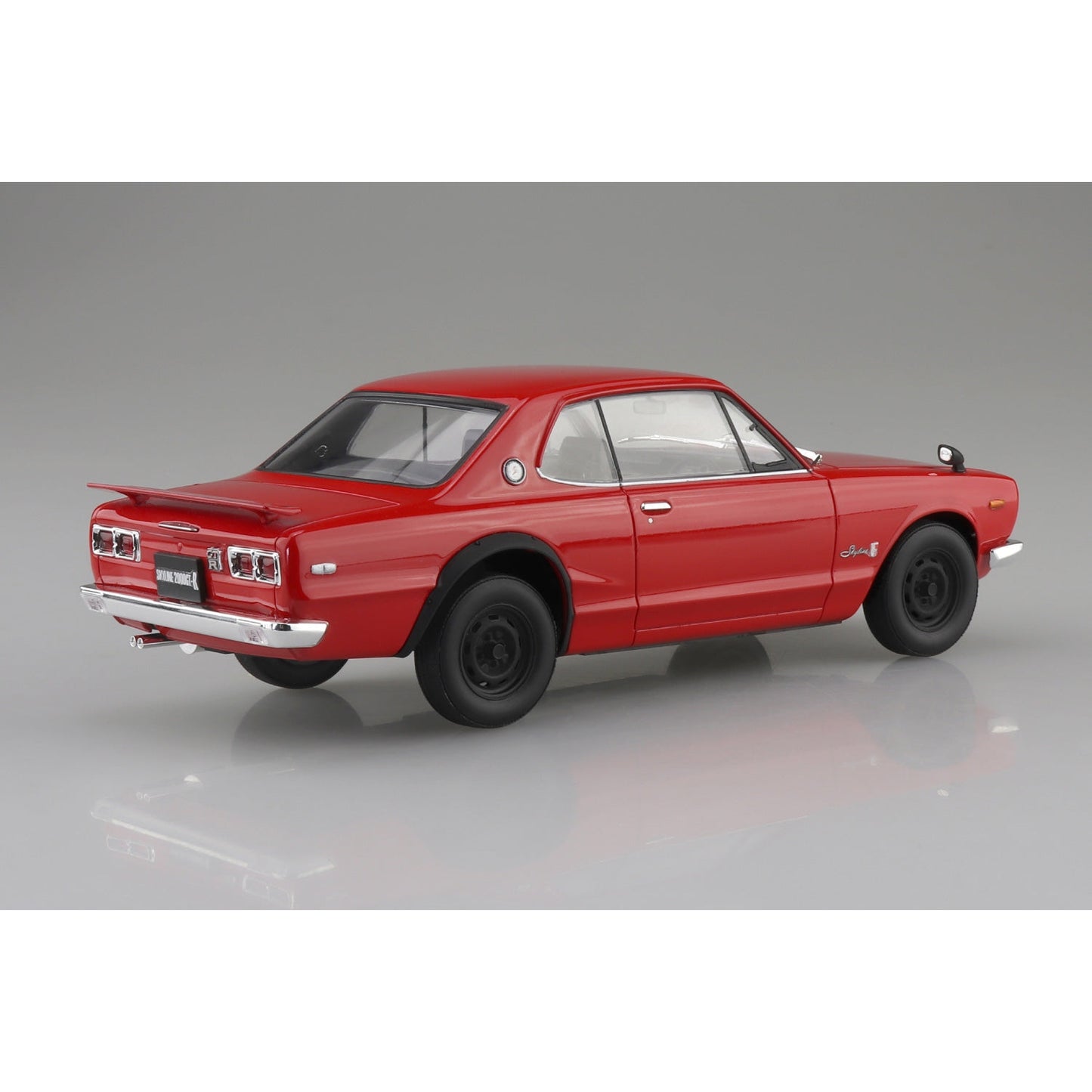 Aoshima 1/24 Rakupla Snap Car 01-RD Skyline HT 2000GT-R 1970紅色 組裝模型