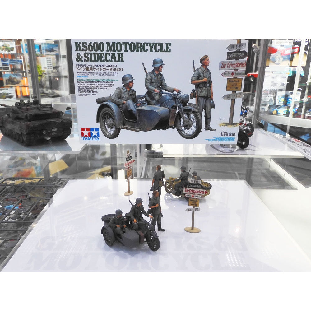 Tamiya 1/35 MM 35384 German KS600 Motorcycle &amp; Sidecar Plastic Model Kit