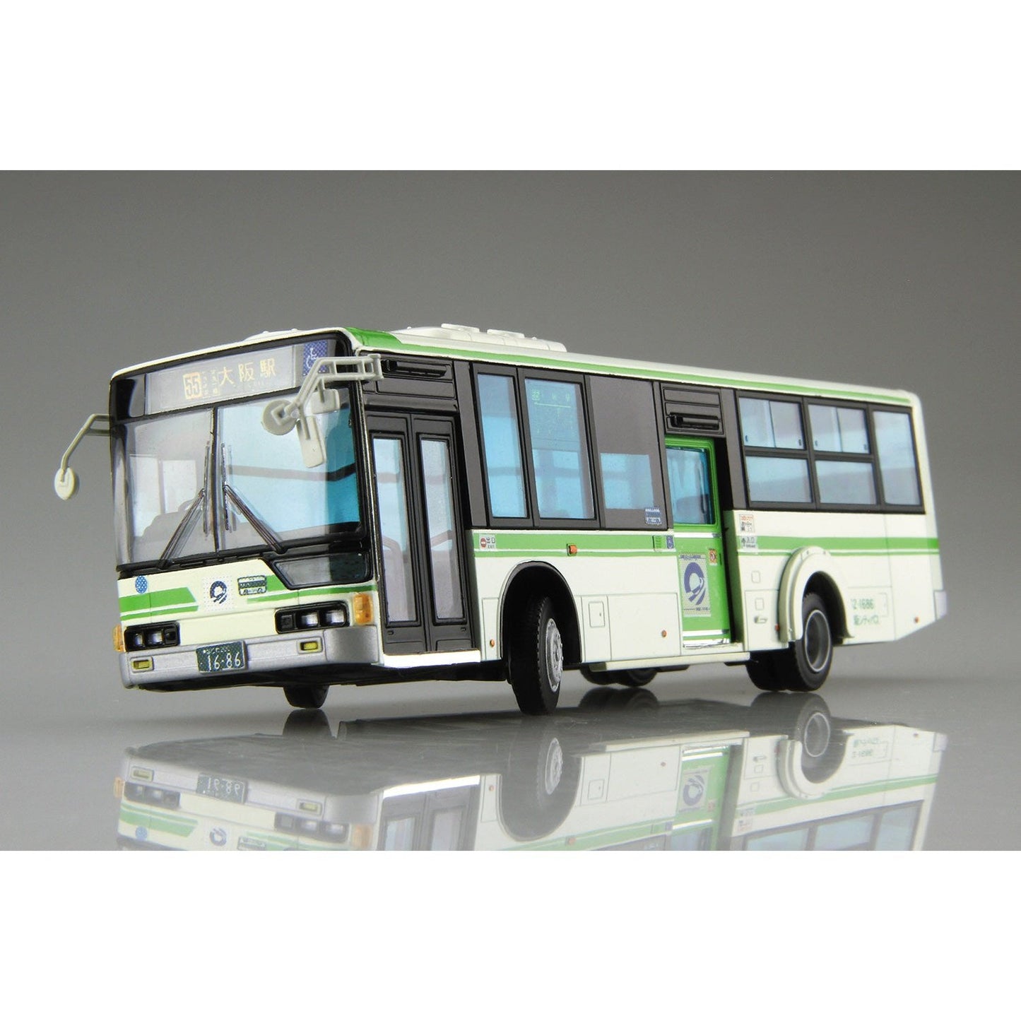 Aoshima 1/80 Working Vehicle 02 Mitsubishi Fuso MP37 Aero Star (Osaka City Bus) Plastic Model Kit