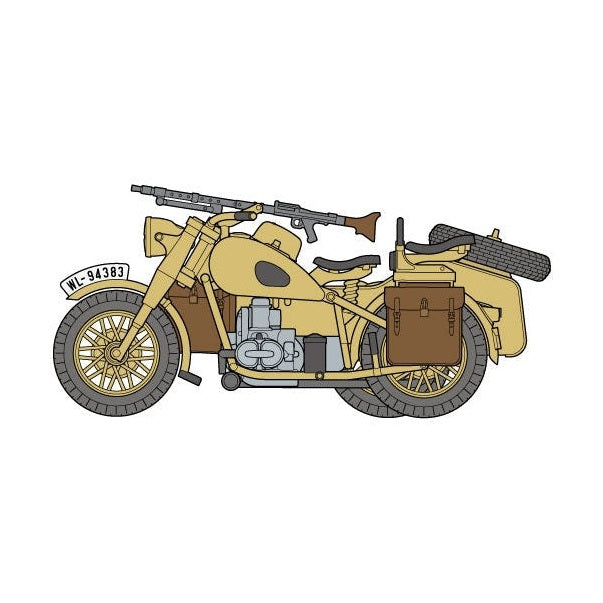 Tamiya 1/48 MM 32578 德國摩托車與邊車 組裝模型