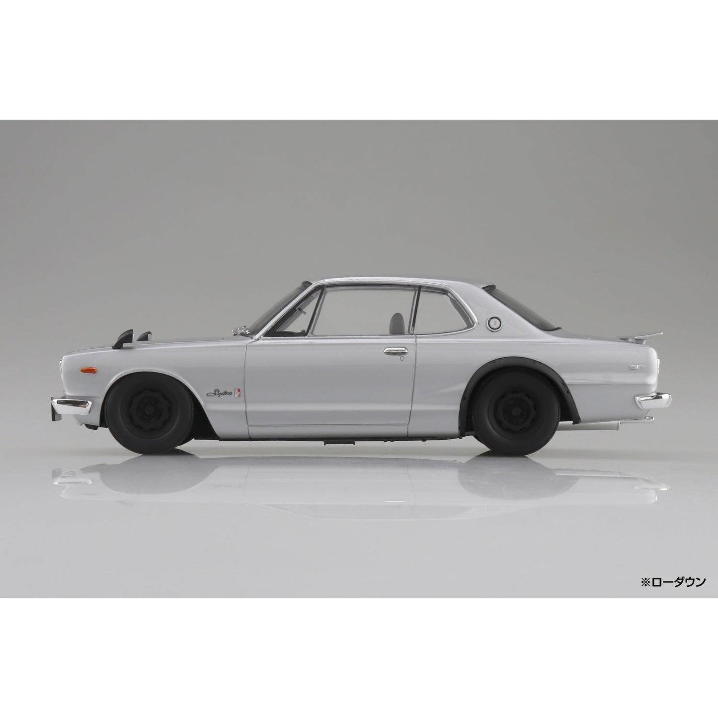 Aoshima 1/24 Rakupla Snap Car 01-SI Skyline HT 2000GT-R 1970 銀色 組裝模型