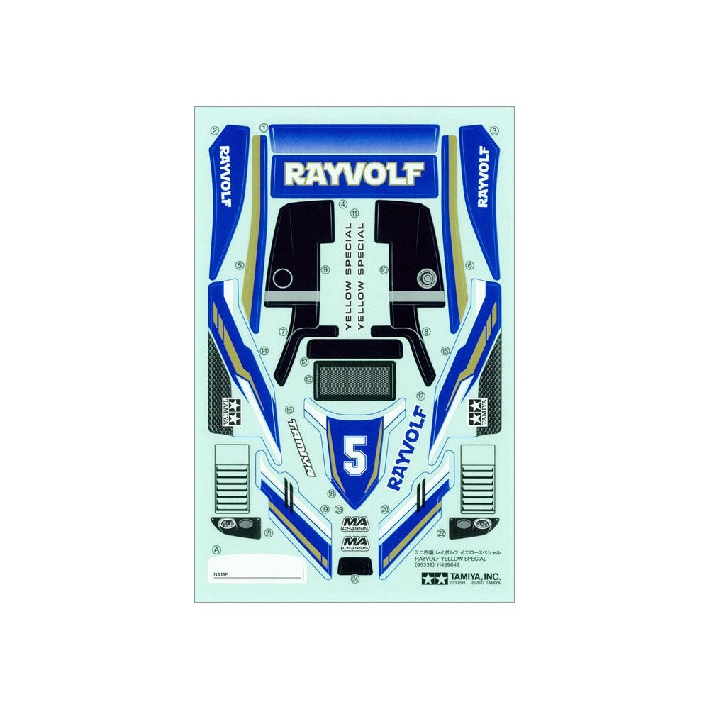 Tamiya Mini 4WD 95572 Rayvolf 聚合物車身 淺藍色 組裝模型