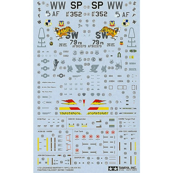 Tamiya 1/72 Warbird 60788 洛克希德馬丁 F-16CJ 第50批次戰隼戰機 組裝模型