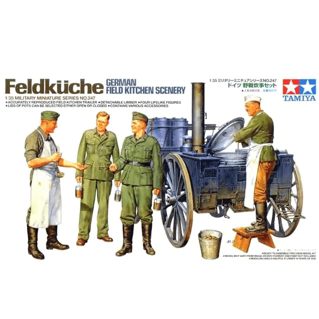 Tamiya 1/35 MM 35247 German Field Kitchen Scenery Plastic Model Kit