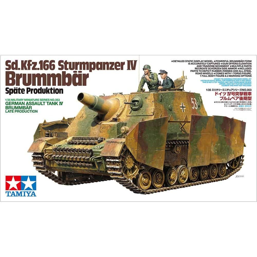 Tamiya 1/35 MM 35353 German Assault Tank IV Brummbar Late Production Plastic Model Kit