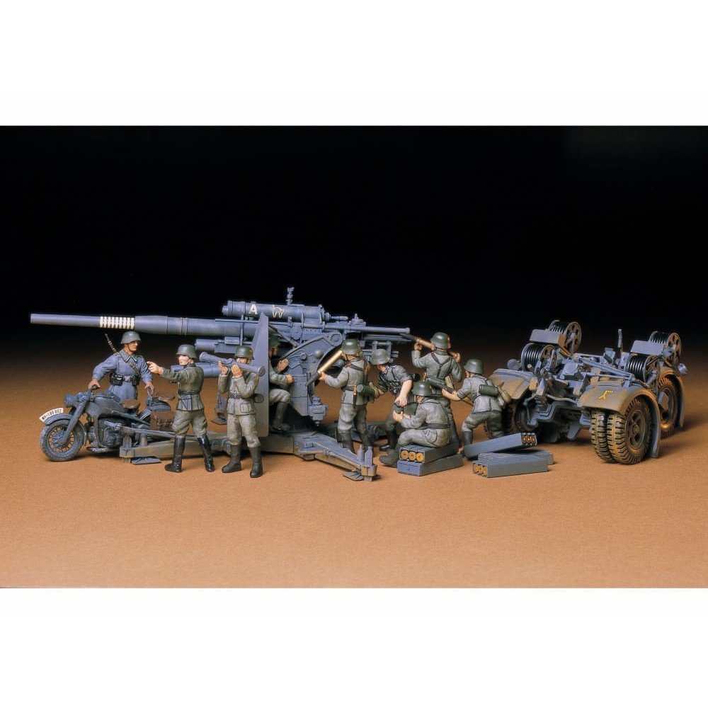 Tamiya 1/35 MM 35017 德國88毫米高射炮Flak 36/37（帶拖車） 組裝模型