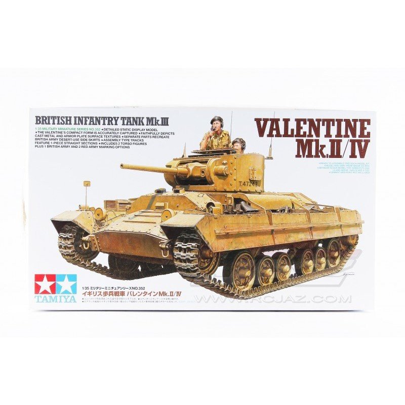 Tamiya 1/35 MM 35352 British Infantry Tank Mk.III Valentine Mk.II/IV Plastic Model Kit