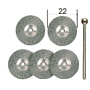 PROXXON 28956 Stainless steel wire wheel brushes, 5 pcs. (22 mm diameter)