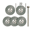 PROXXON 28956 Stainless steel wire wheel brushes, 5 pcs. 22 mm diameter