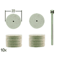 PROXXON 28798 Felt polishing discs, 10 pcs. 22 mm diameter