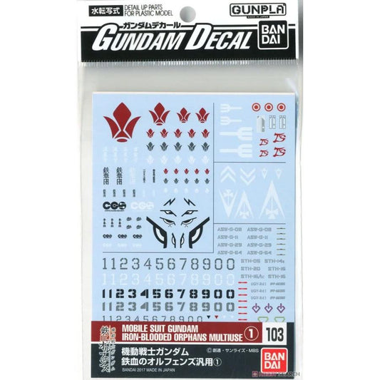Bandai Gundam Decal 103 1/144 &amp; 1/100 Iron-Blooded Orphans Series 1 Plastic Model Kit
