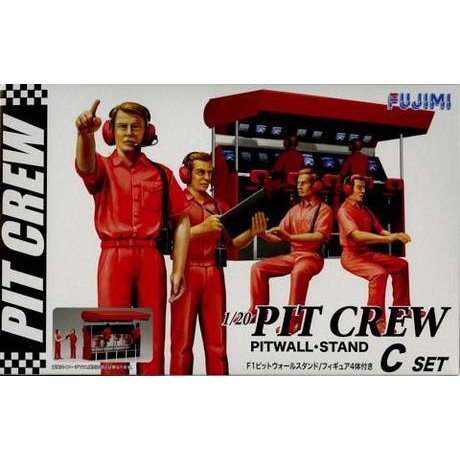 Fujimi 1/20 Garage &amp; Tools 25 Pit Crew C set: Pitwall Stand w/four figures Plastic Model Kit