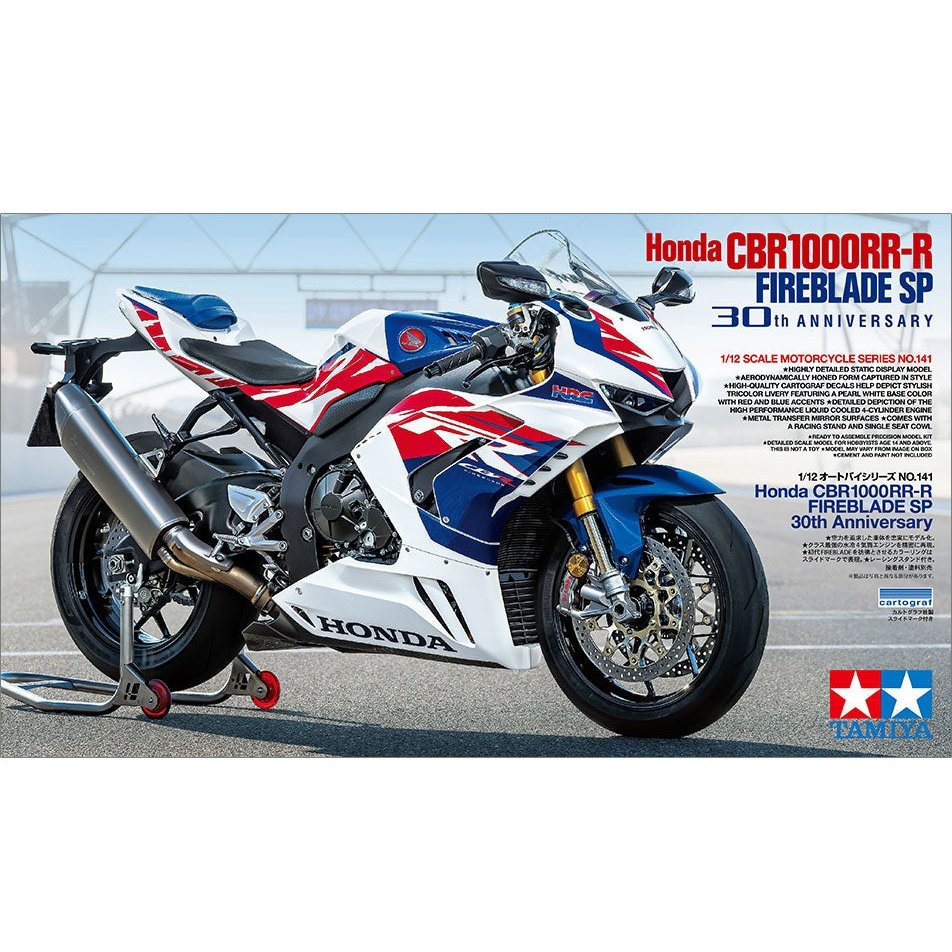 Tamiya 1/12 Motorcycle 141 Honda CBR1000RR-R FIREBLADE SP 30th Anniversary Plastic Model Kit