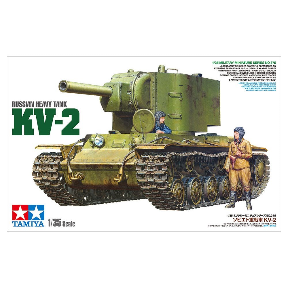 Tamiya 1/35 MM 35375 Russian Heavy Tank KV-2 Plastic Model Kit