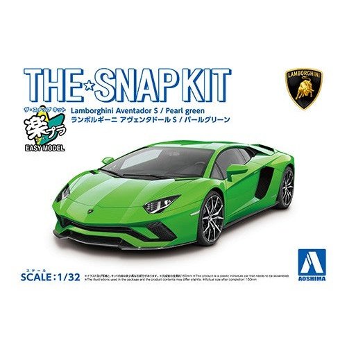 Aoshima 1/32 The Snap Kit 12-D Lamborghini Aventador S (Pearl Green) Plastic Model Kit