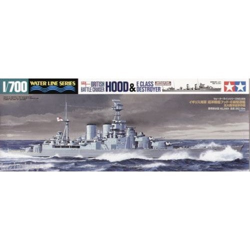 Tamiya 1/700 WL 31806 英國海軍胡德號戰鬥巡洋艦及E級驅逐艦 組裝模型