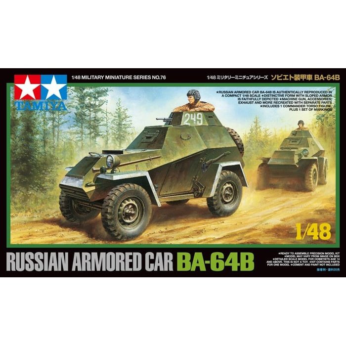 Tamiya 1/48 MM 32576 Soviet Armored Car BA-64B Plastic Model Kit