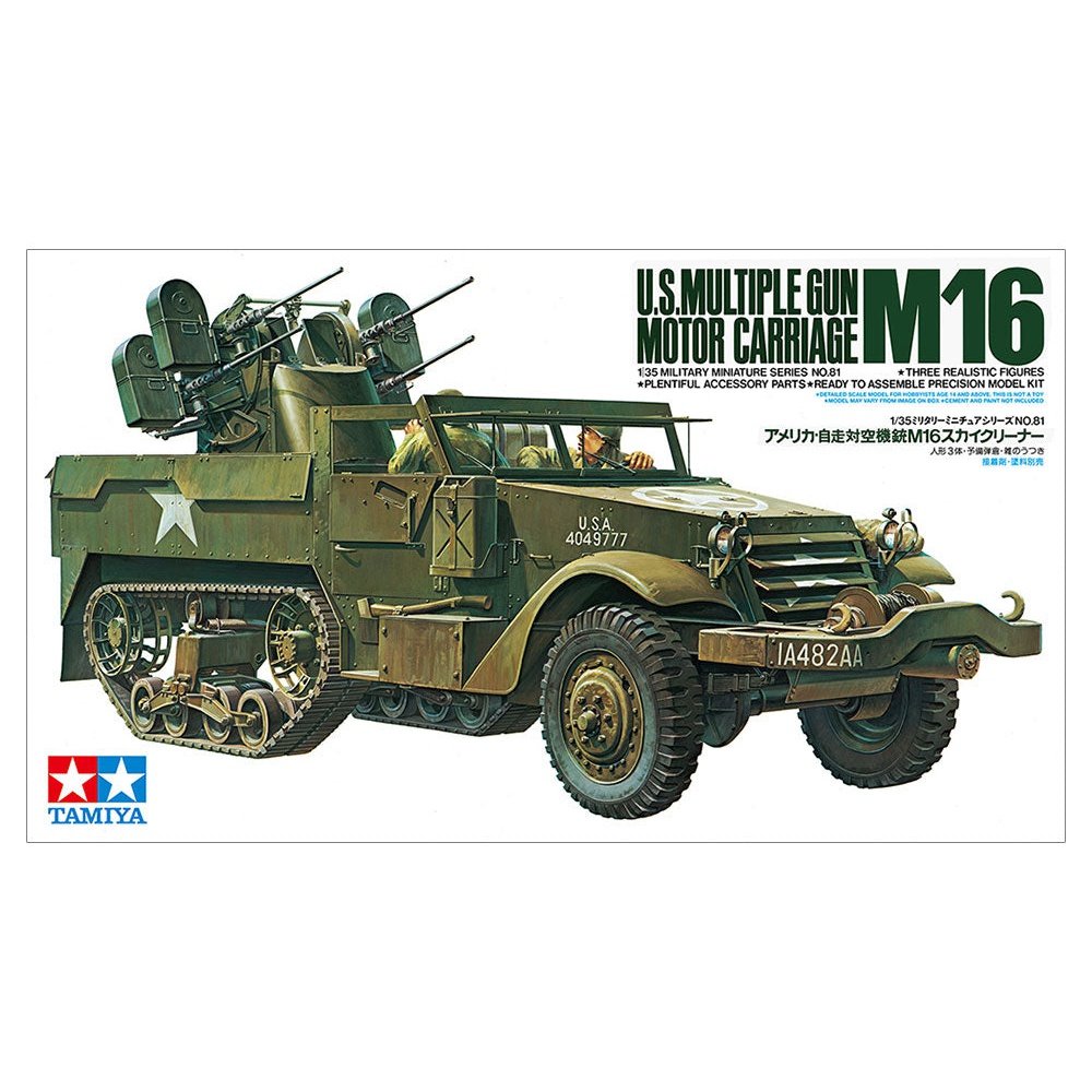 Tamiya 1/35 MM 35081 U.S. Muliple Gun Motor Carriage M16 Plastic Model Kit