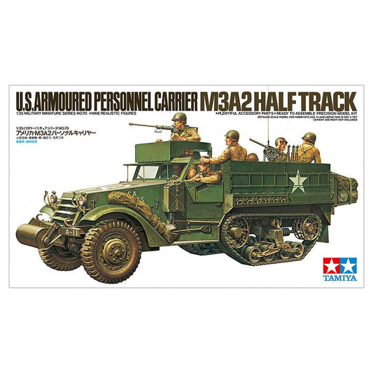 Tamiya 1/35 MM 35070 US Armoured Personnel Carrier M3A2 Half Track Plastic Model Kit