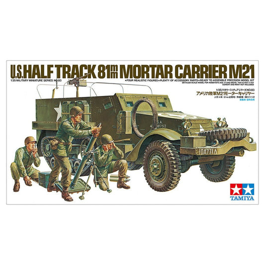 Tamiya 1/35 MM 35083 U.S.Half Track M21 Mortar Carrier Plastic Model Kit