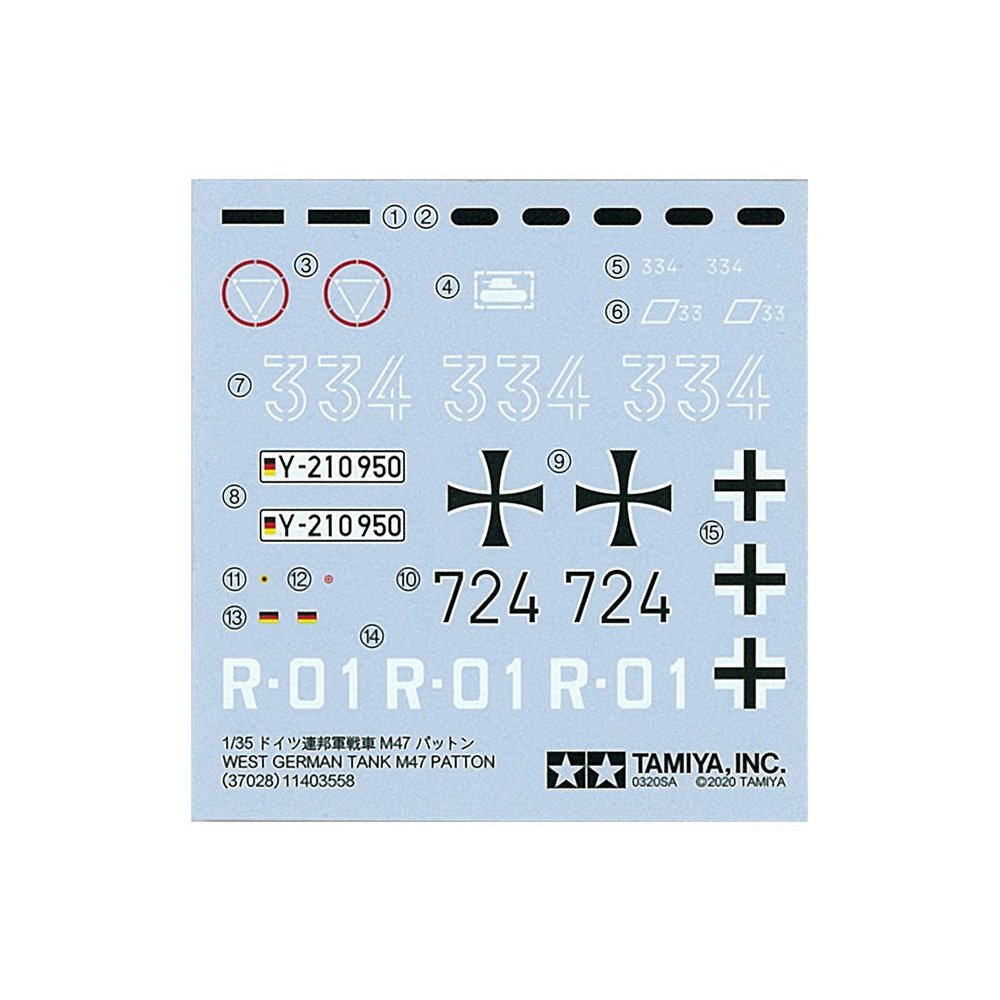 Tamiya 1/35 MM 37028 West German Tank M47 Patton Plastic Model Kit