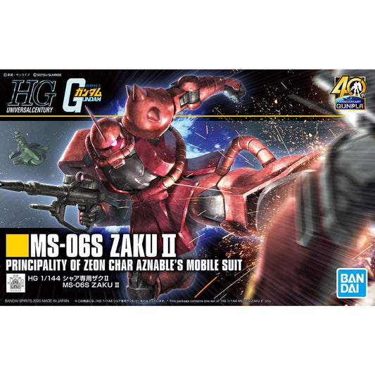 Bandai 1/144 HGUC 234 G40TH MS-06S ZAKU II Plastic Model Kit