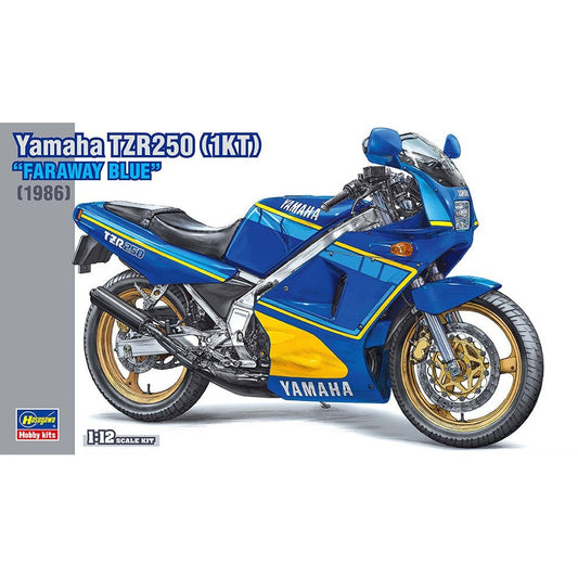 Hasegawa 1/12 BK YAMAHA TZR250 1KT `FARAWAY BLUE 組裝模型 - TwinnerModel