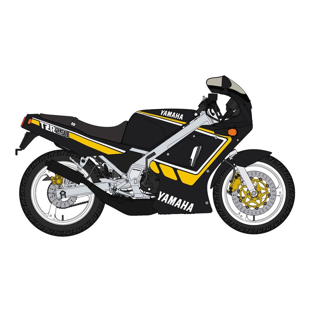 Hasegawa 1/12 BK YAMAHA TZR250 2AW `NEW YAMAHA BLACK` 組裝模型 - TwinnerModel