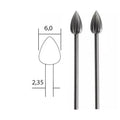 PROXXON 28724 Tungsten vanadium milling bit, 2 pcs., flame-shaped, 6 mm - TwinnerModel