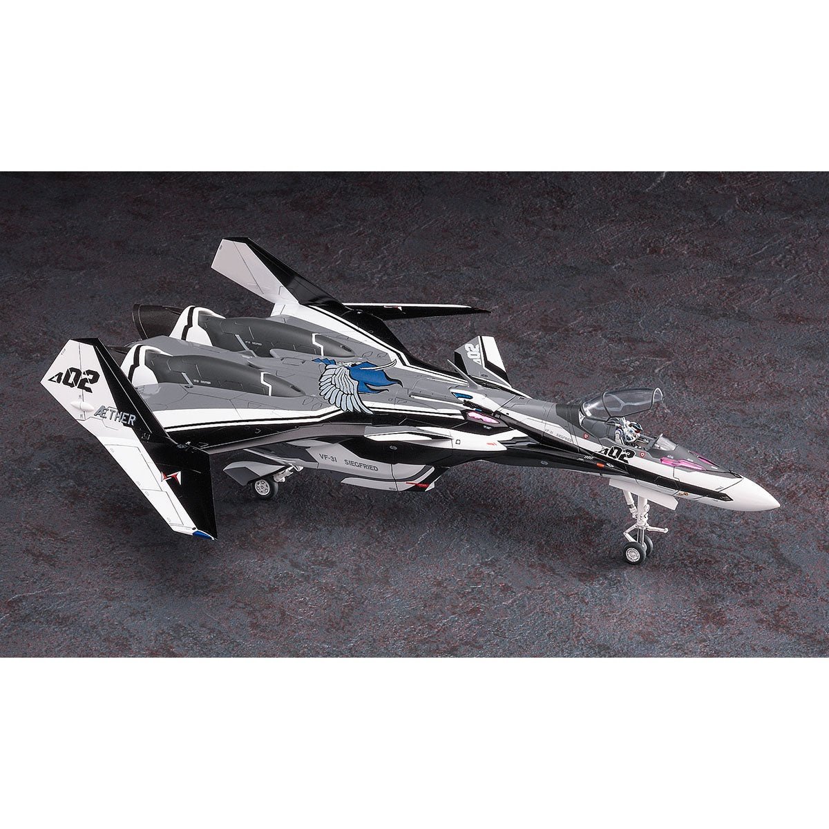 Hasegawa 1/72 超時空要塞DELTA VF-31F SIEGFRIED MESSER USE/HAYATE USE W/LILL DRAKEN 組裝模型 - TwinnerModel