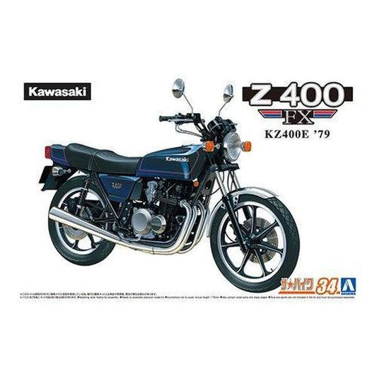 Aoshima 1/12 The Bike 034 KAWASAKI KZ400E Z400FX `79 組裝模型 - TwinnerModel