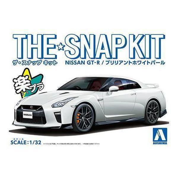 Aoshima 1/32 The SNAP-KIT 07B Nissan GT-R 亮白珍珠 組裝模型 - TwinnerModel