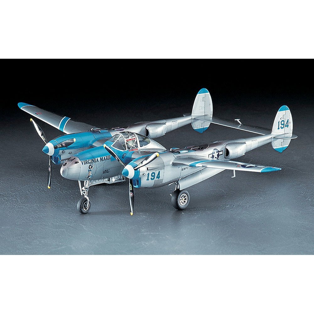 Hasegawa 1/48 JT 01 P-38J LIGHTING VIRGINIA MARIE 組裝模型 - TwinnerModel