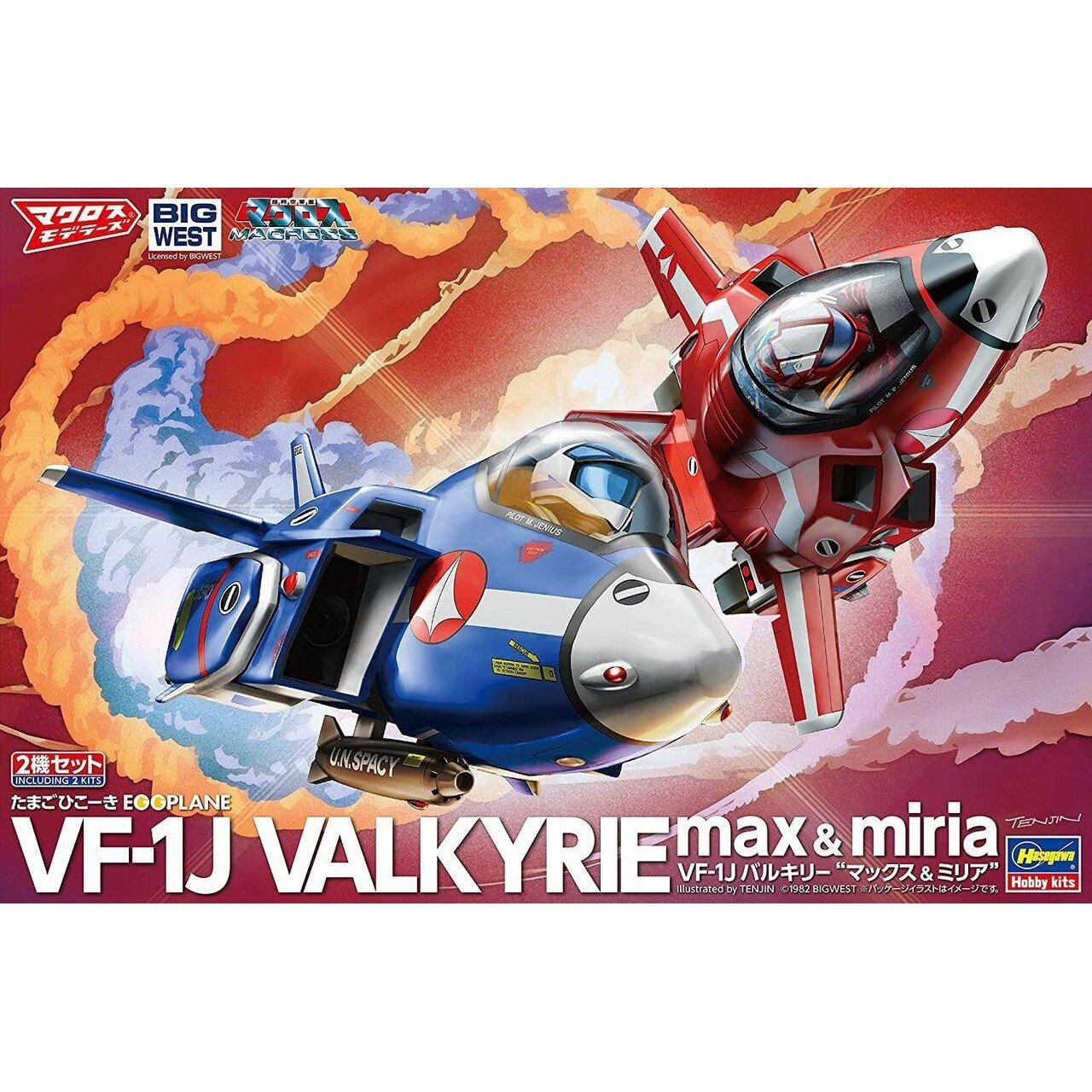 Hasegawa 超時空要塞 VF-1J VALKYRIE `MAX & MIRIA` EGG PLANE 組裝模型 - TwinnerModel