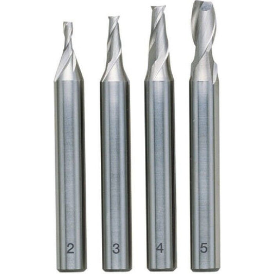 PROXXON 24610 Milling cutter set, 4 pcs., DIN 327, HSS 2 - 3 - 4 - 5 mm - TwinnerModel